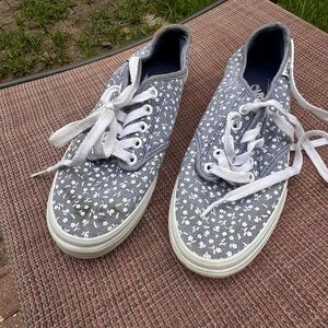 VANS Paisley Floral Blue/White Sneakers Shoes Size 6.5 Women Skate